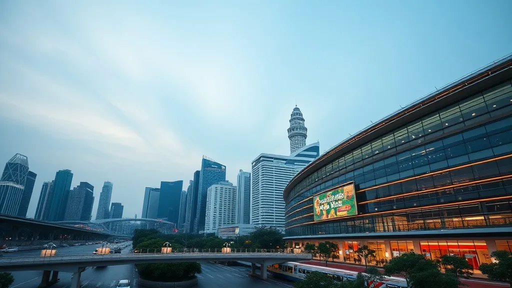 A minimalist wide shot of Singapore